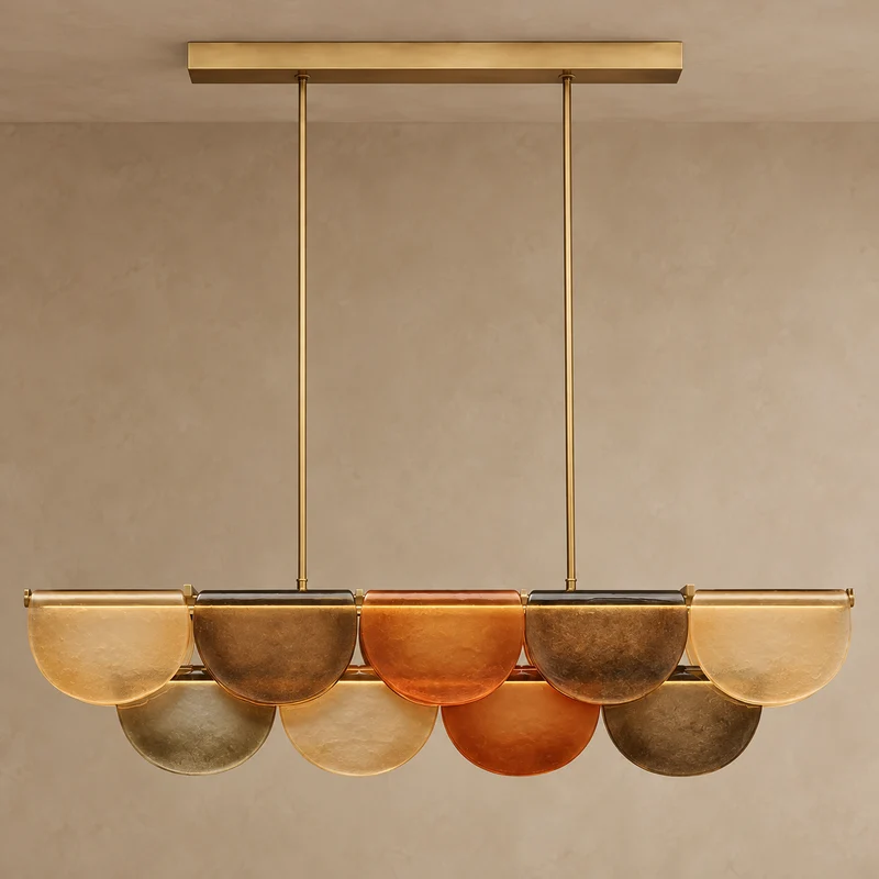 Petalo Linear | Orange Glass & Brass | CL89AGPETO