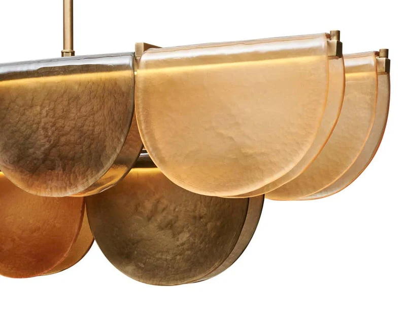 Petalo Linear | Orange Glass & Brass | CL89AGPETO