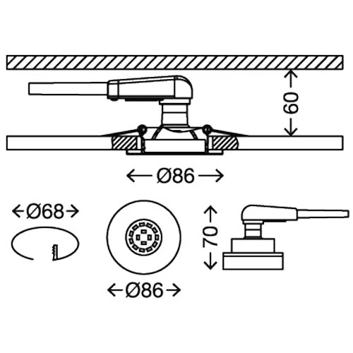 3er Set Einbaustrahler GU10 – nickel matt, schwenkbar, dimmbar, inkl. 5 W LED, Ø 68 mm | Briloner