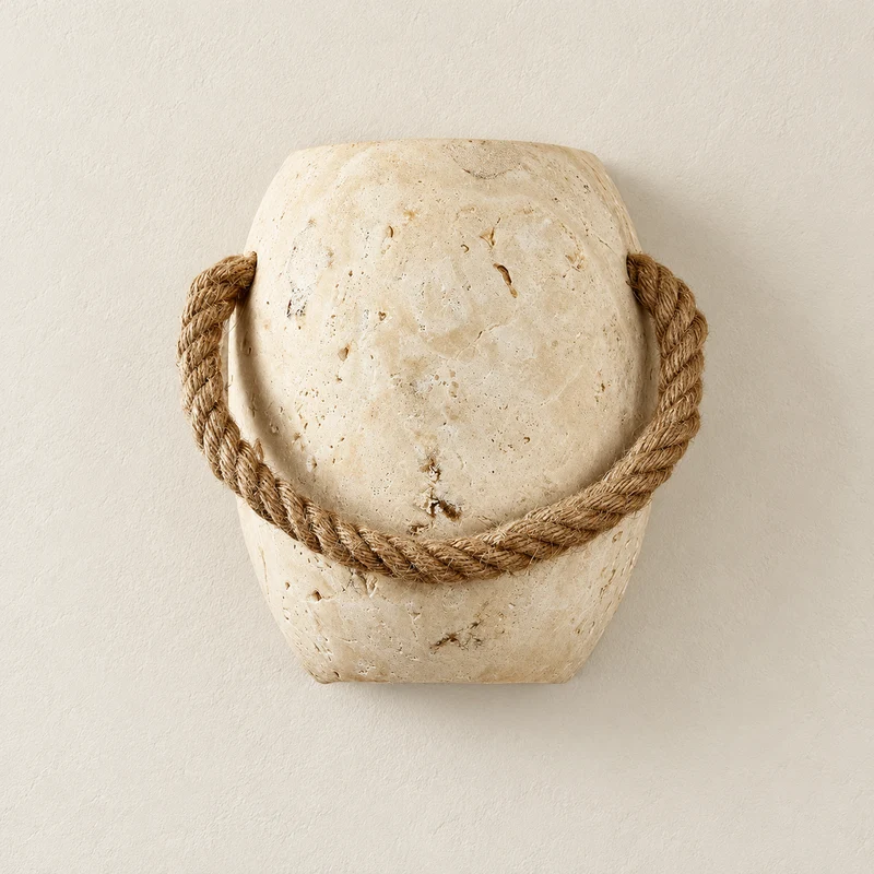 Travertine & Rope Wall Sconce | CLWPA66