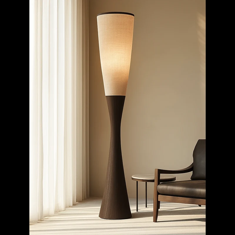 Wood Floor Lamp | Linen Shade | CLGHYTS256D