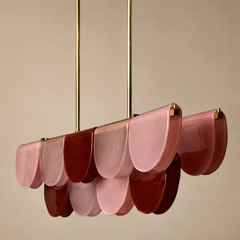Petalo Linear | Burgundy Glass & Brass | CL89AGPET