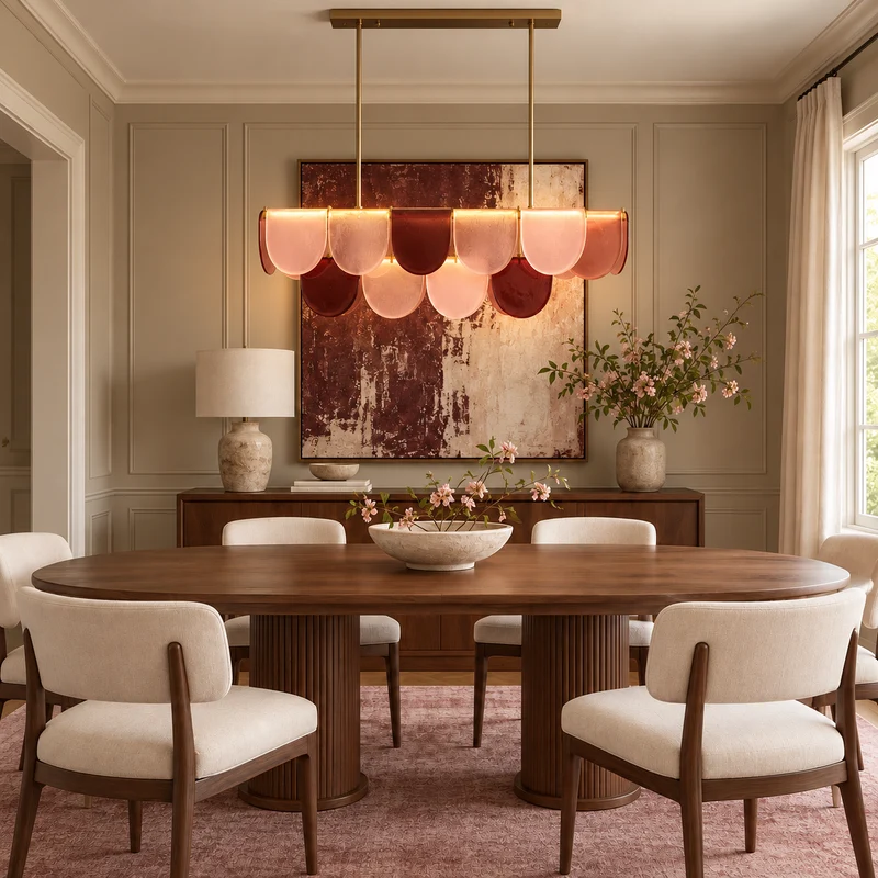 Petalo Linear | Burgundy Glass & Brass | CL89AGPET