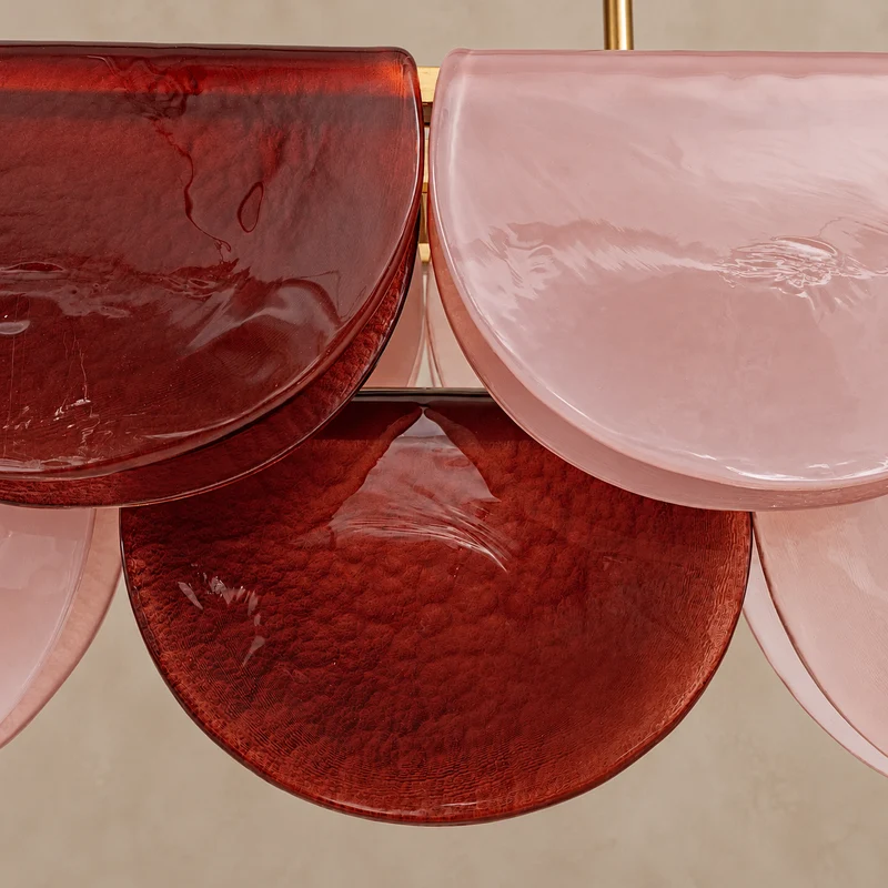 Petalo Linear | Burgundy Glass & Brass | CL89AGPET