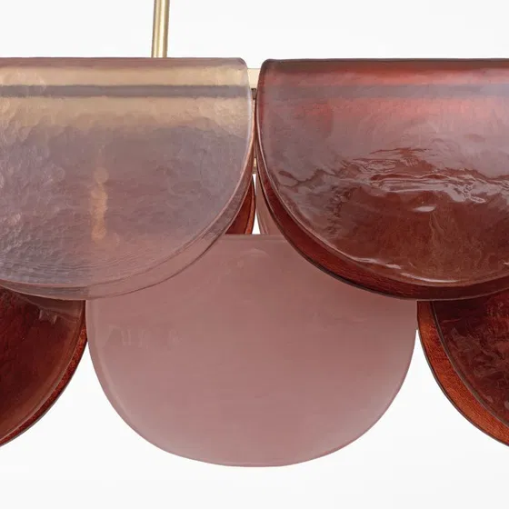 Petalo Linear | Burgundy Glass & Brass | CL89AGPET