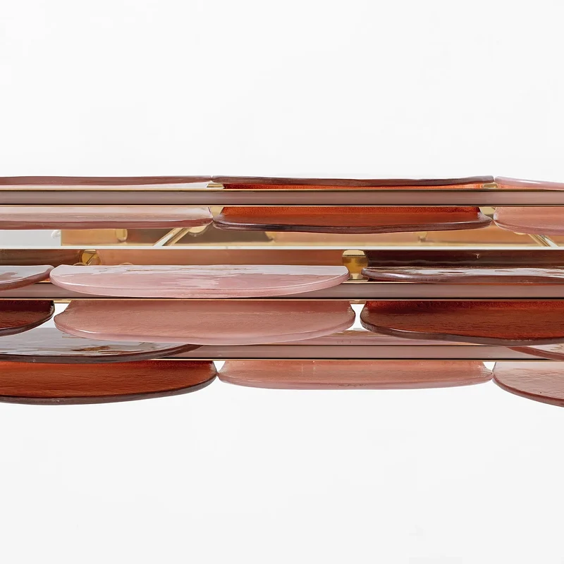 Petalo Linear | Burgundy Glass & Brass | CL89AGPET