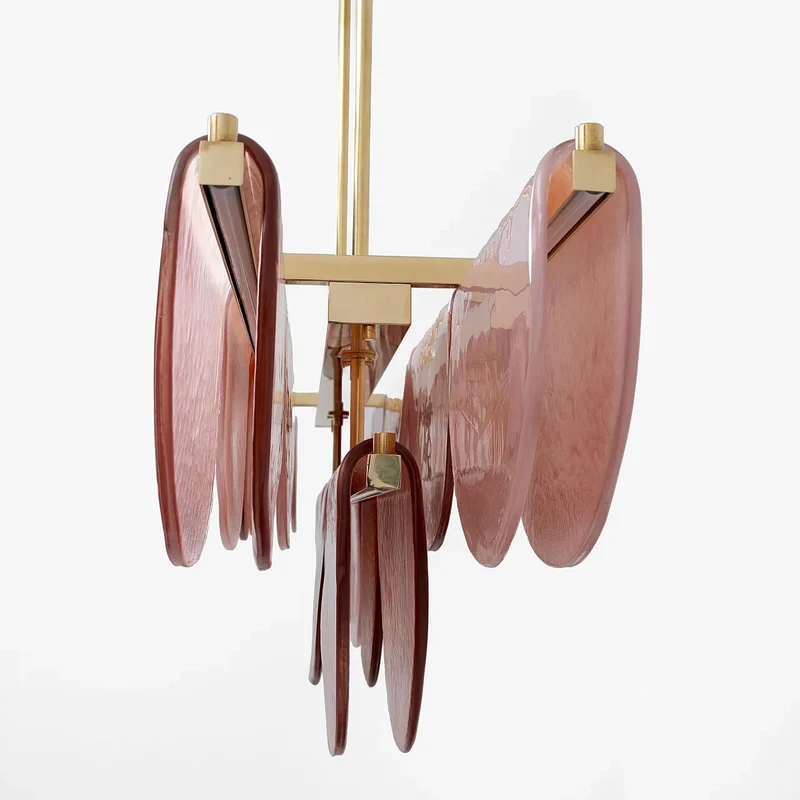 Petalo Linear | Burgundy Glass & Brass | CL89AGPET