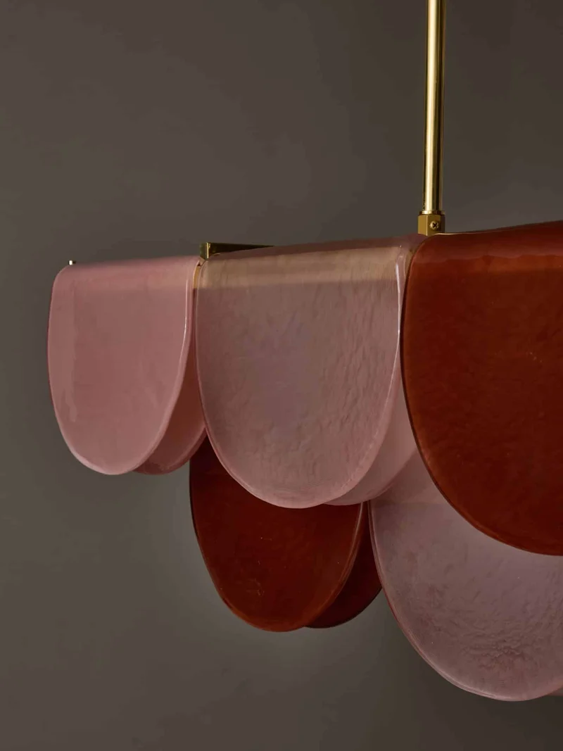 Petalo Linear | Burgundy Glass & Brass | CL89AGPET