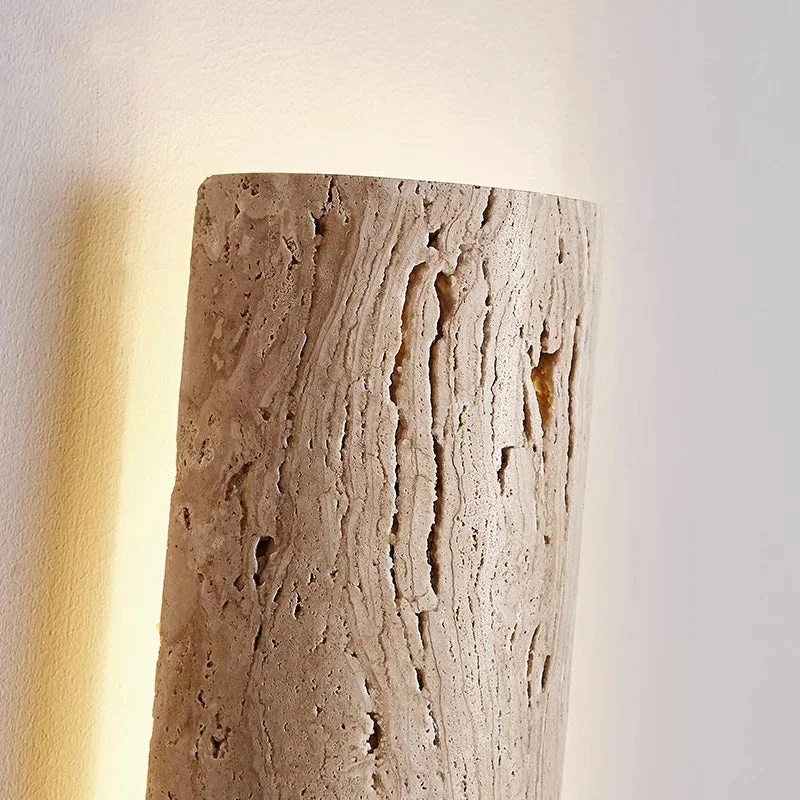 Natural Travertine Stone LED Wall Sconce | CL889901