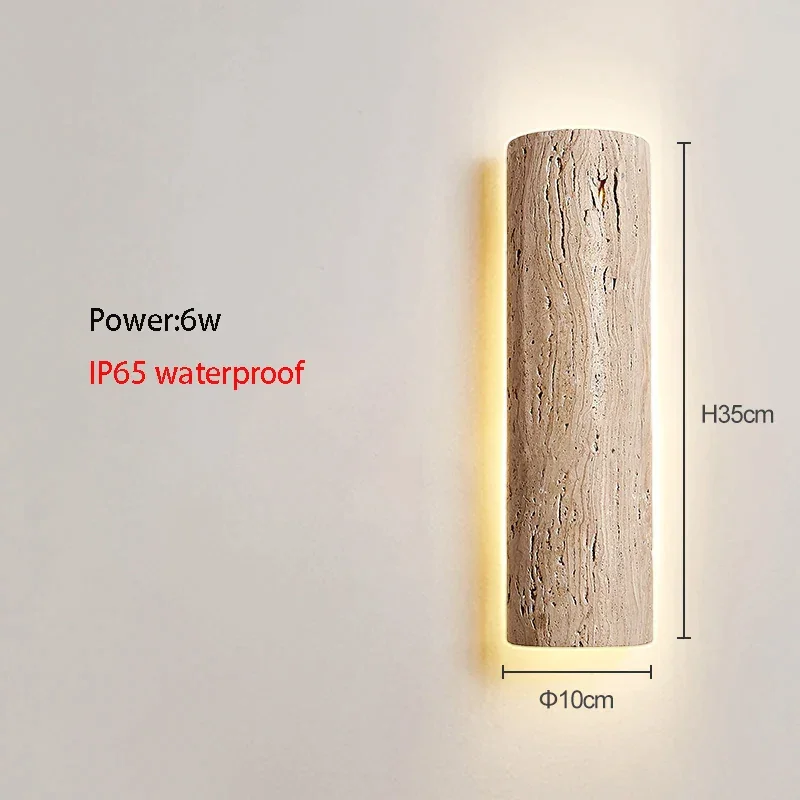 Natural Travertine Stone LED Wall Sconce | CL889901