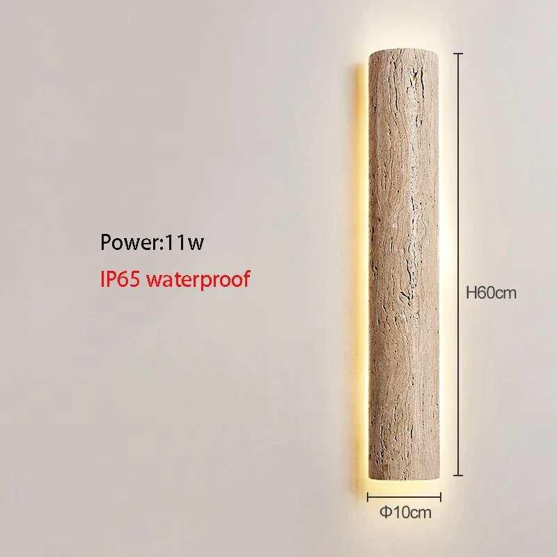 Natural Travertine Stone LED Wall Sconce | CL889901