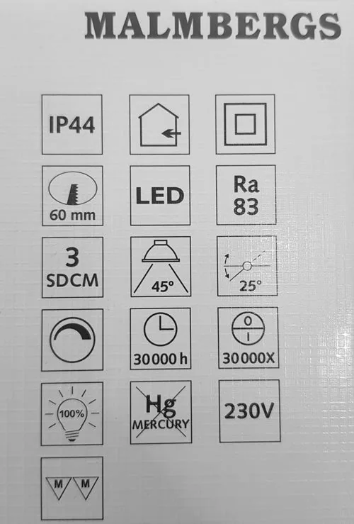 3er Set LED Einbaustrahler silber IP44 60 mm – dimmbar & schwenkbar – Malmbergs MD-13