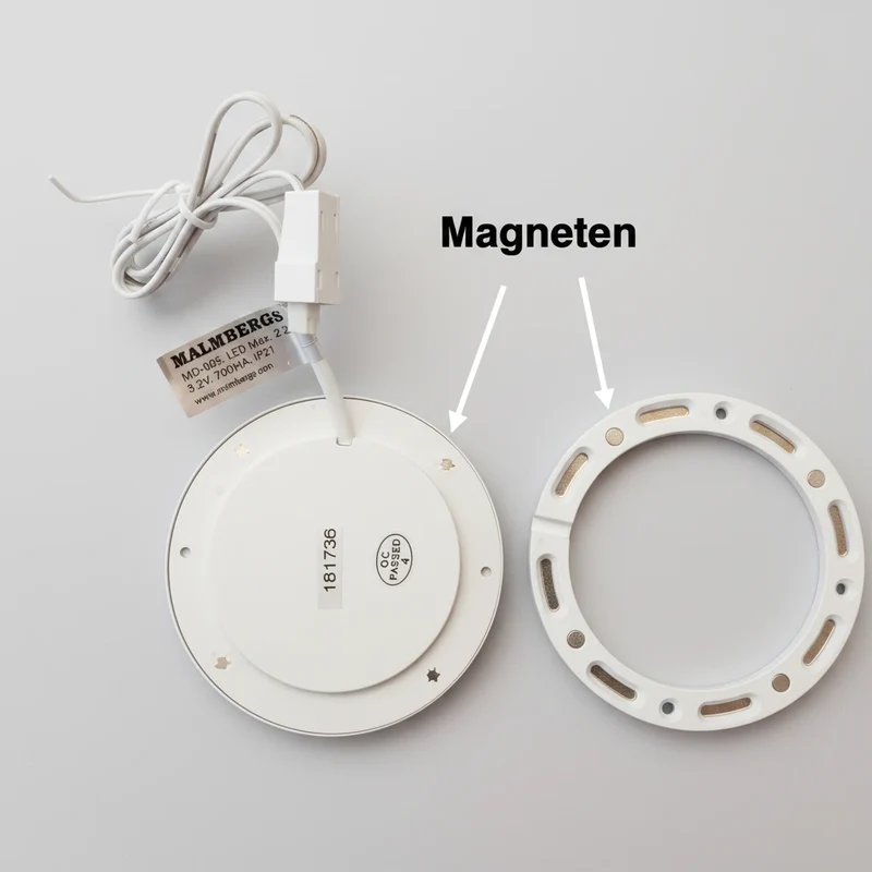 3er Set LED Spots Möbelleuchten 57mm dimmbar silber – Ultra Slim 6mm – Malmbergs MD-305