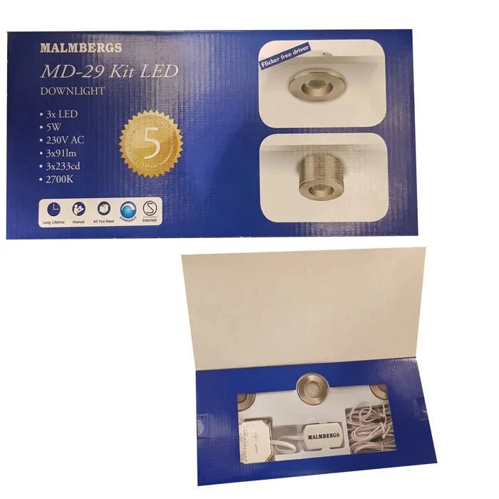 3er Set Mini LED Spots MD-29 – Einbau & Aufbau, dimmbar, IP44, nickel matt
