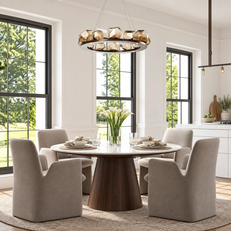 Crystal Ring Chandelier | Stainless Steel | CLSTO0475