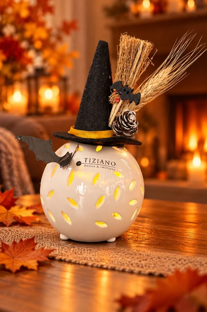 Dekoset Lichtkugel Villari mit Herbstdeko