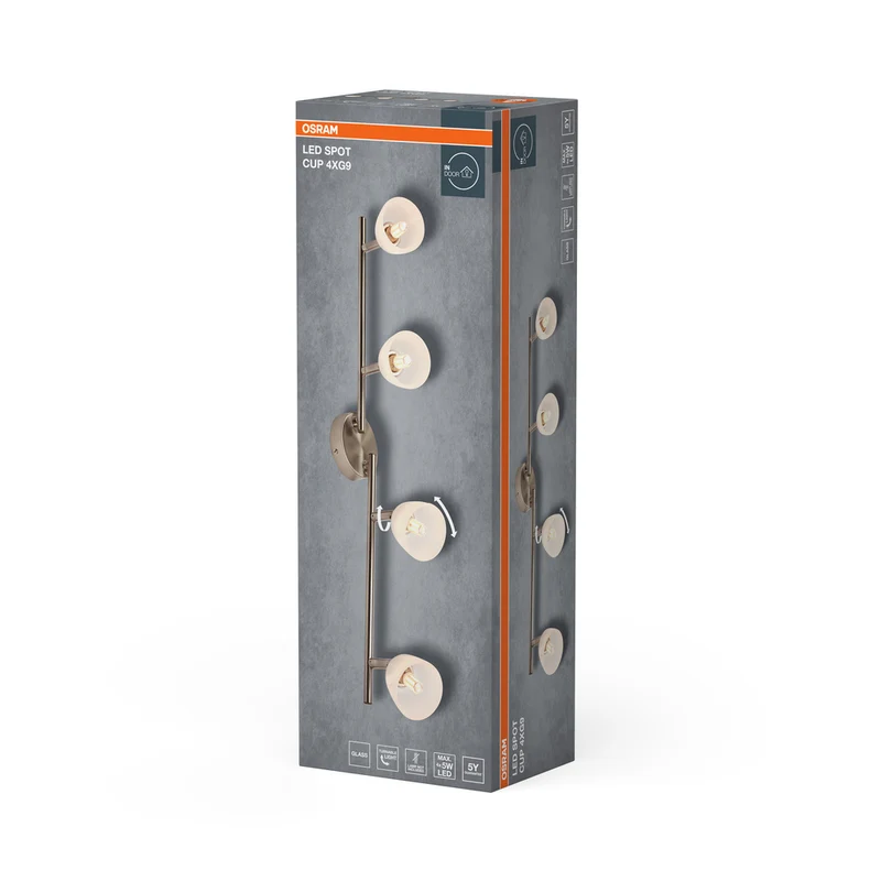 OSRAM LED Spot Cup Deckenleuchte 4xG9 Gebürstetes Nickel