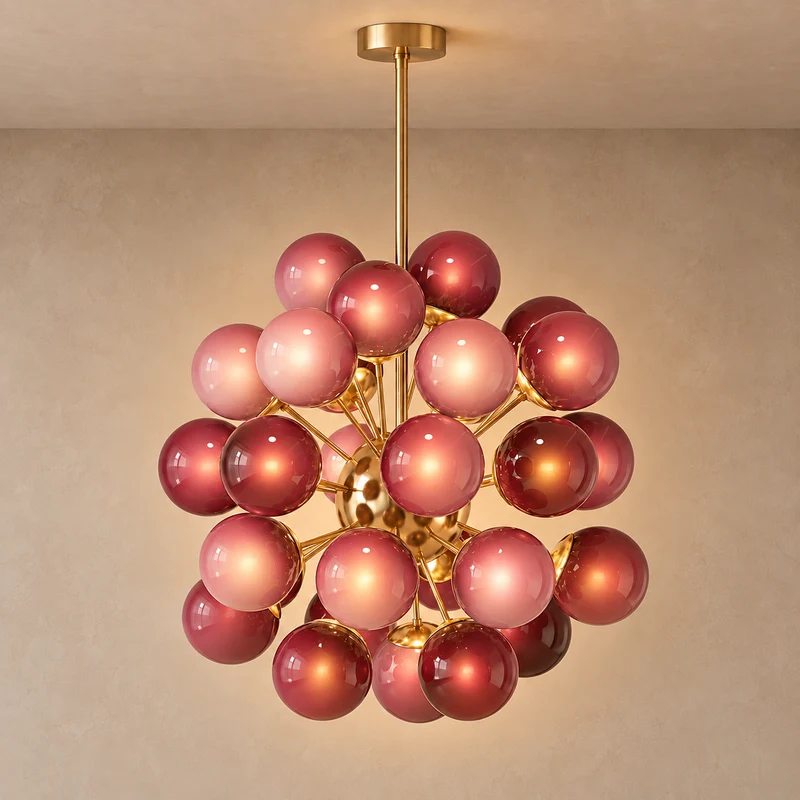 De Silva Chandelier | Cherry Glass | CLPT80CH