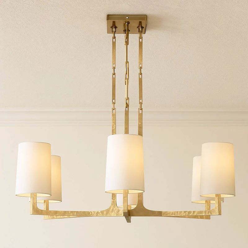 Multi-Arm Chandelier | Brass & Linen | CLPRH29