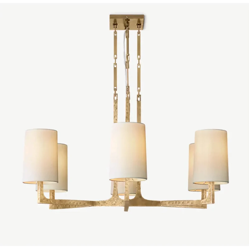 Multi-Arm Chandelier | Brass & Linen | CLPRH29
