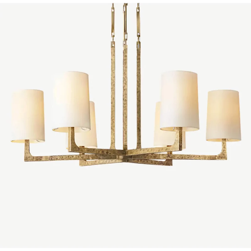 Multi-Arm Chandelier | Brass & Linen | CLPRH29