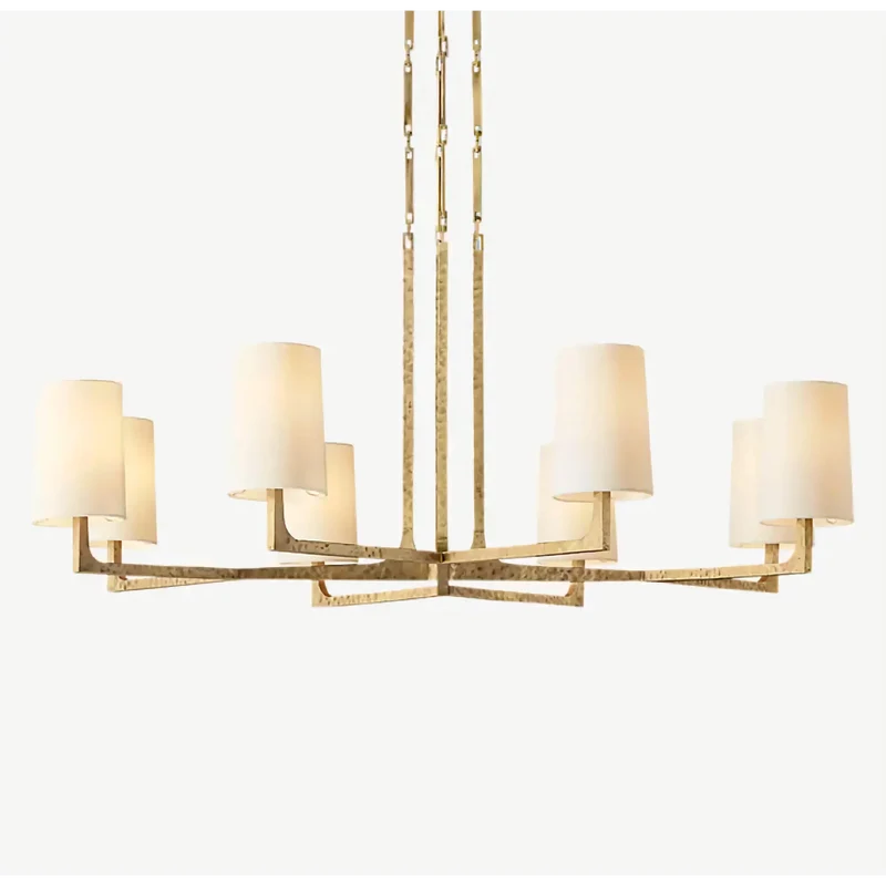 Multi-Arm Chandelier | Brass & Linen | CLPRH29