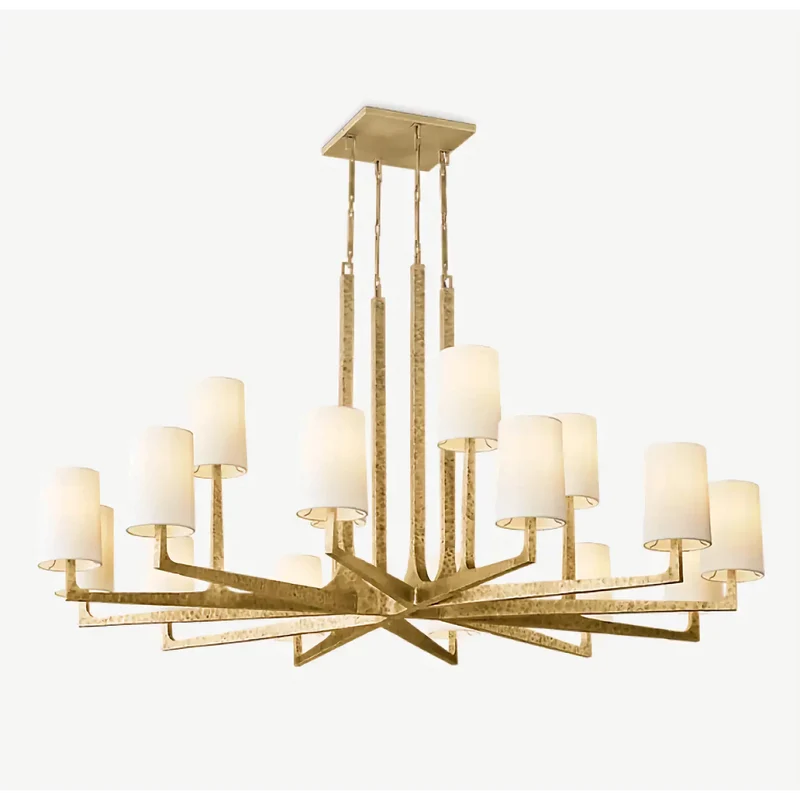Multi-Arm Chandelier | Brass & Linen | CLPRH29
