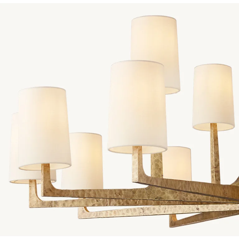 Multi-Arm Chandelier | Brass & Linen | CLPRH29