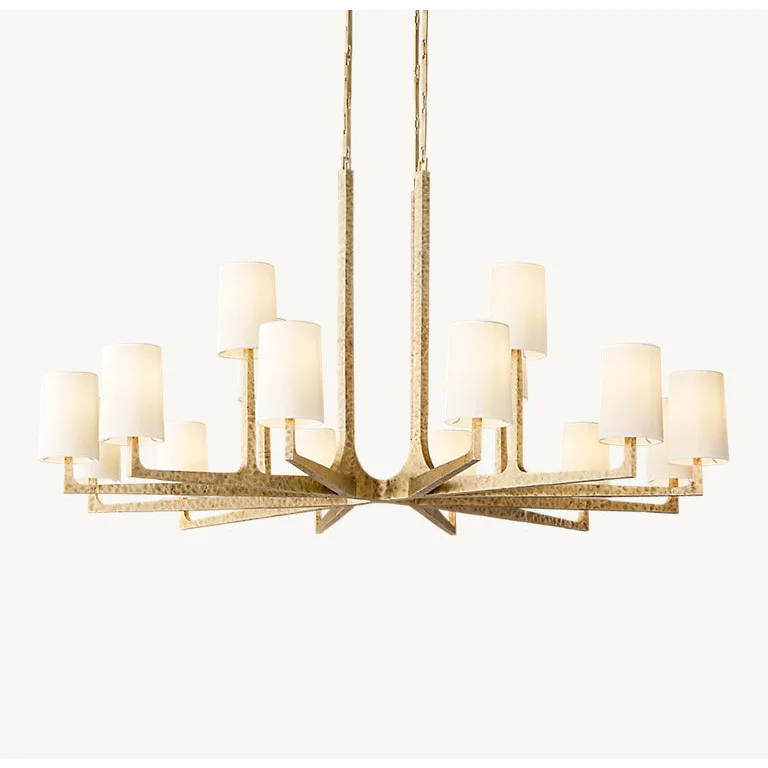 Multi-Arm Chandelier | Brass & Linen | CLPRH29