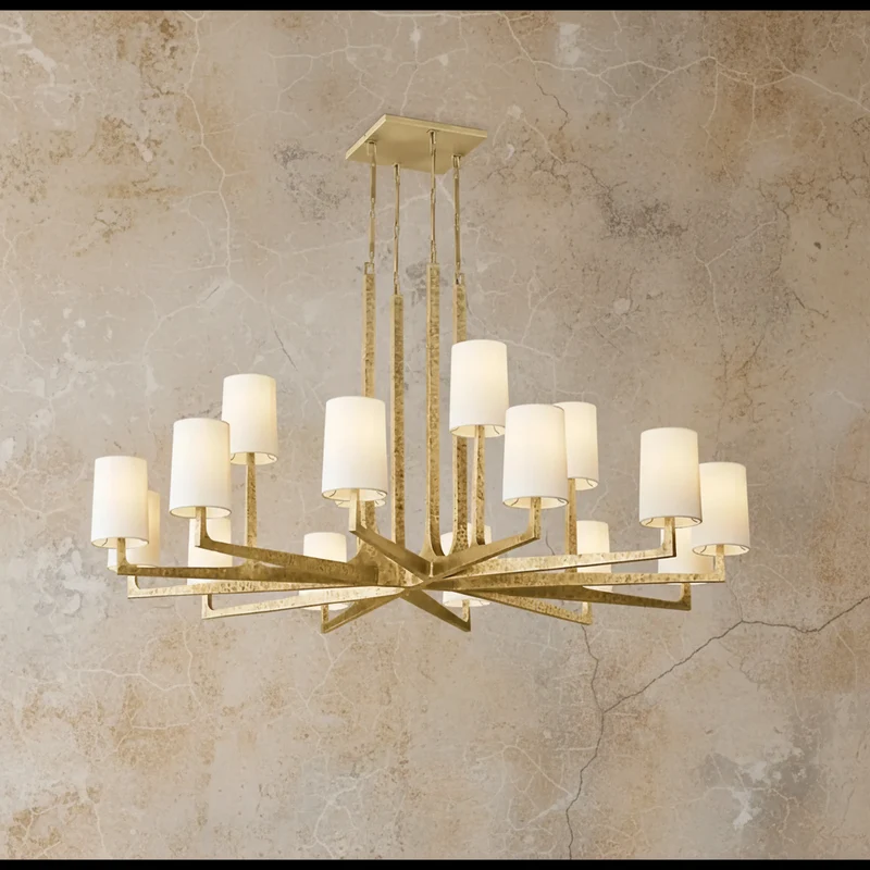 Multi-Arm Chandelier | Brass & Linen | CLPRH29