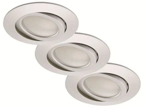 6er Set LED Einbaustrahler dimmbar per Schalter schwenkbar – Aluminium, 68 mm