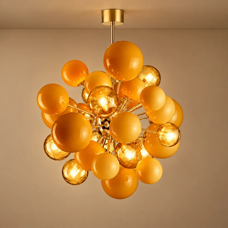 De Silva Chandelier | Orange Murano-Style Glass | CLPT80C5