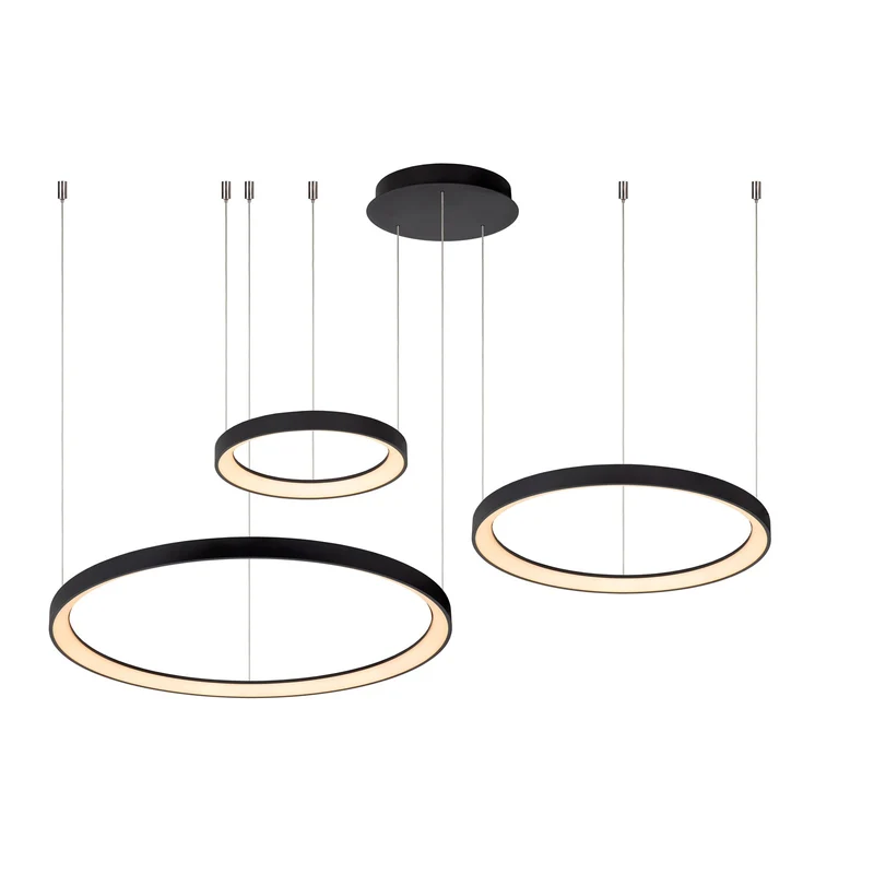 Lucide VIDAL LED-Pendelleuchte 3-flammig Schwarz