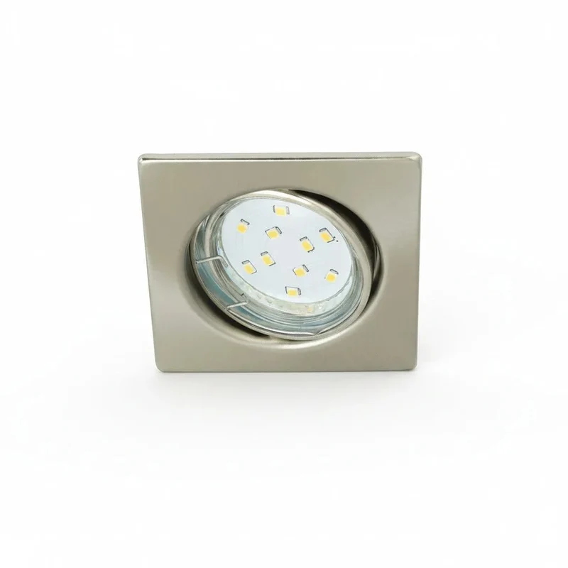 Briloner LED Einbauleuchte SQUARE nickel matt – 3er Set, GU10, schwenkbar
