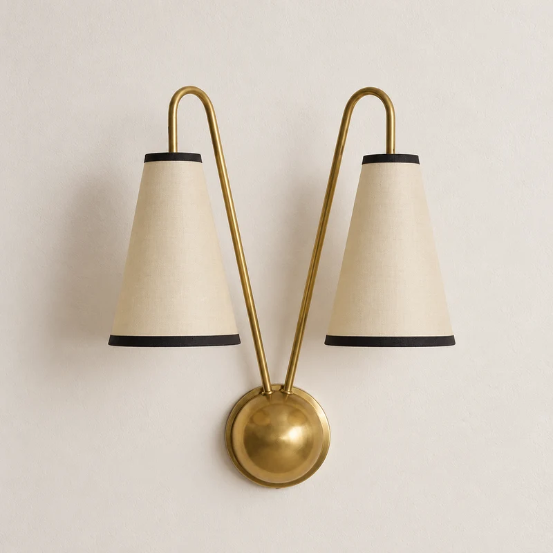Brass Twin Arm Wall Sconce | CLSHT055