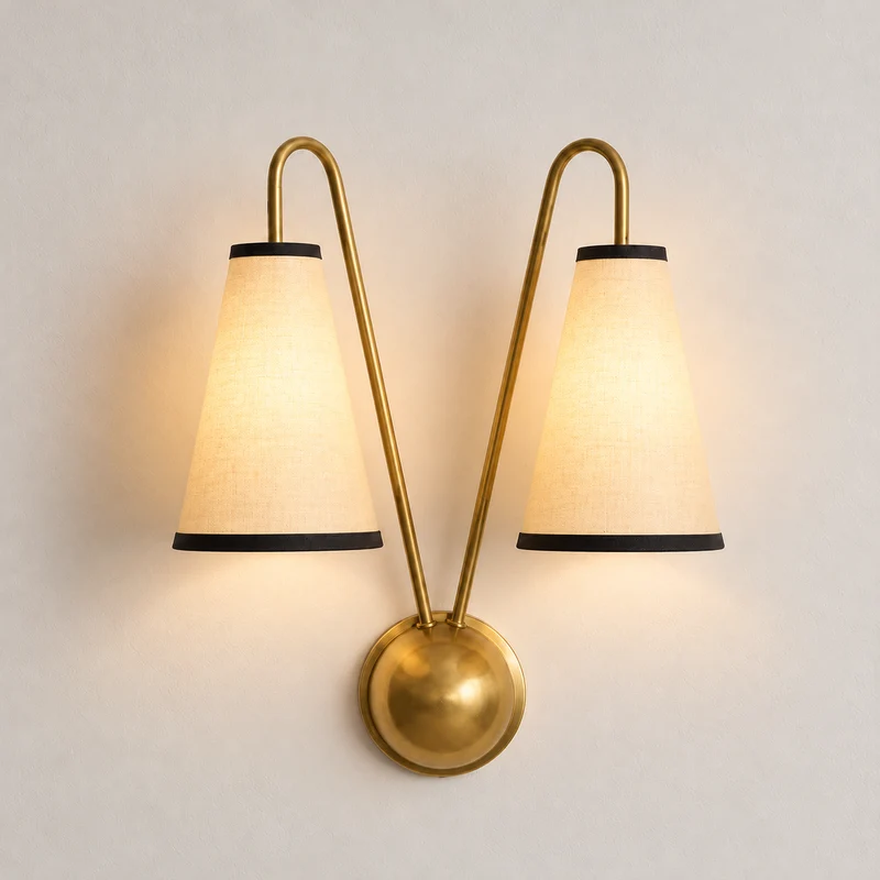 Brass Twin Arm Wall Sconce | CLSHT055