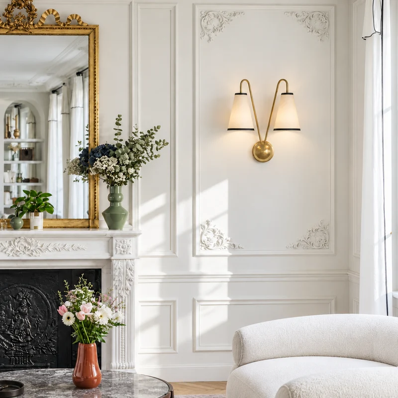 Brass Twin Arm Wall Sconce | CLSHT055
