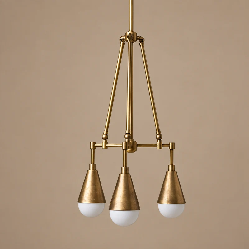 Flaminia Triple Pendant | Brass & Opaline | CLFLA056