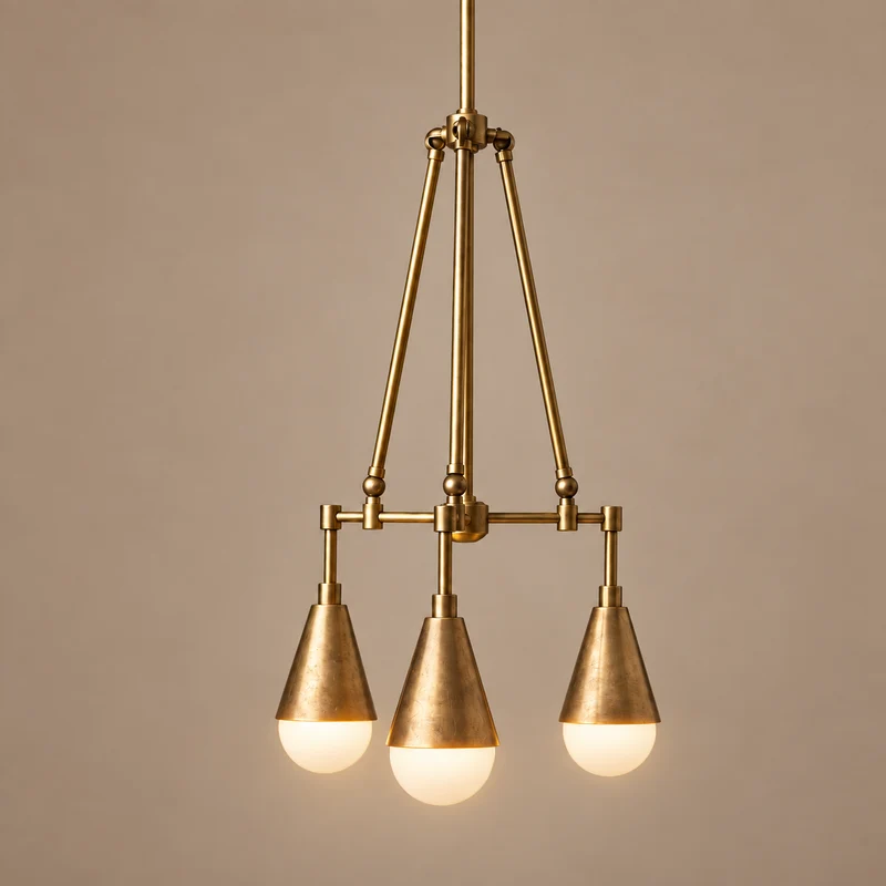 Flaminia Triple Pendant | Brass & Opaline | CLFLA056