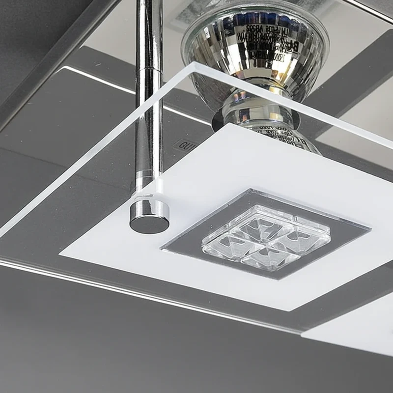 LED Wand- & Deckenleuchte TELL mit Glas Chrom glänzend 2flg rechteckig
