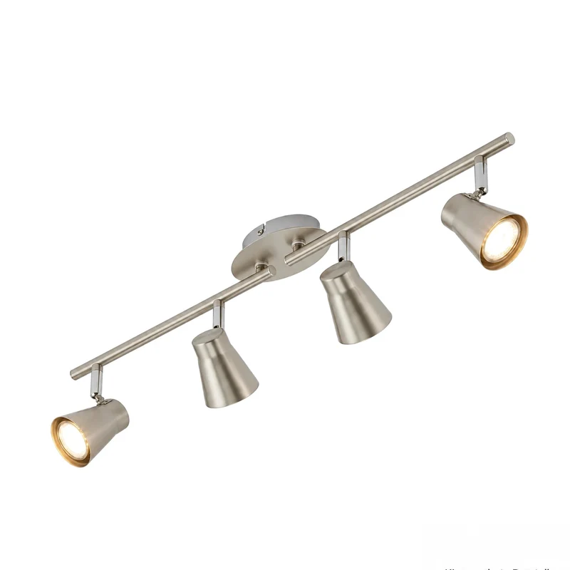 LED Strahlerleiste FOUR 4-flammig nickel-matt – GU10 schwenkbar, inkl. LED 3W, 69 cm