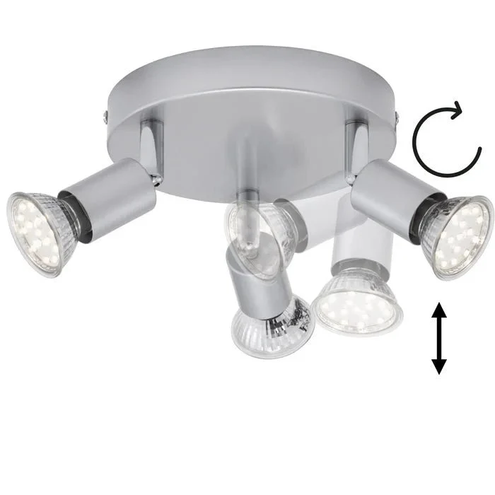 Briloner PICCO LED Deckenstrahler 3-flammig titanfarben – schwenkbar, GU10, warmweiß