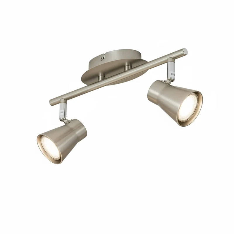 LED Deckenstrahler FOUR 2-flammig nickel-matt – schwenkbar, inkl. GU10 LED 230V, 30 cm