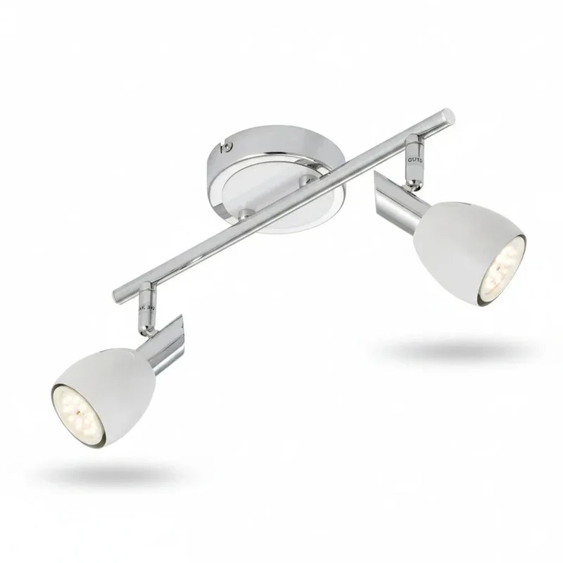 Briloner LED Wand- & Deckenleuchte 2-flammig – schwenkbar, GU10, Chrom/Weiß, warmweiß