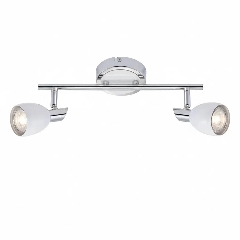 Briloner LED Wand- & Deckenleuchte 2-flammig – schwenkbar, GU10, Chrom/Weiß, warmweiß