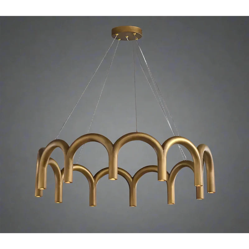 Patinated Brass Arch Chandelier | CLFISH520S