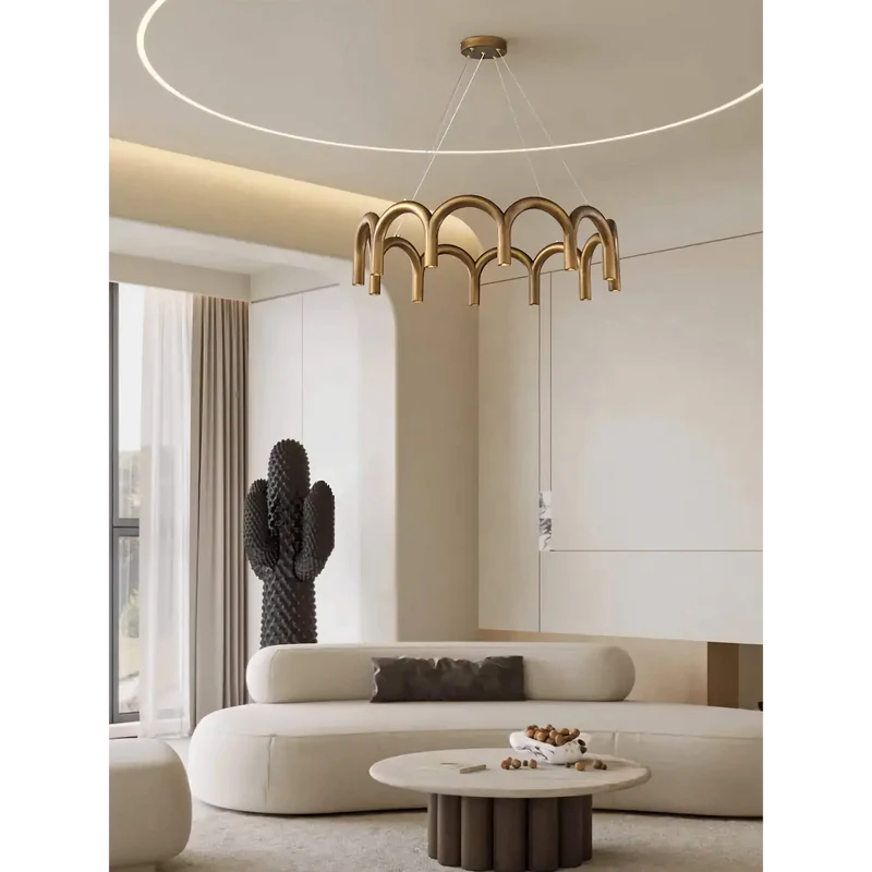 Patinated Brass Arch Chandelier | CLFISH520S