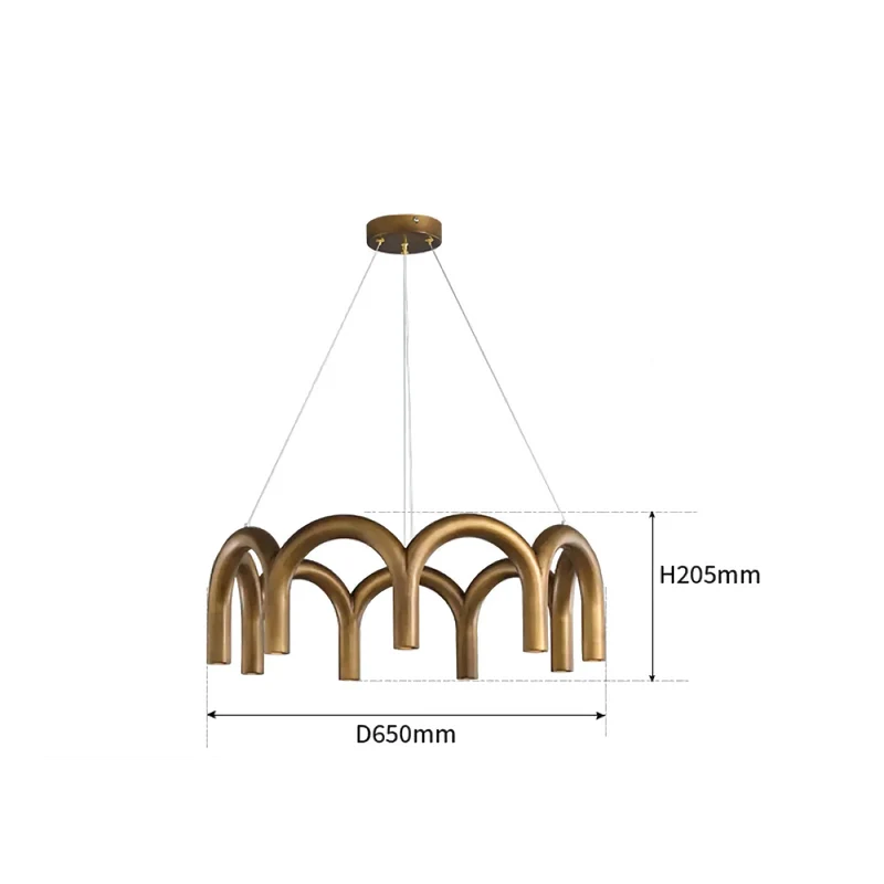 Patinated Brass Arch Chandelier | CLFISH520S
