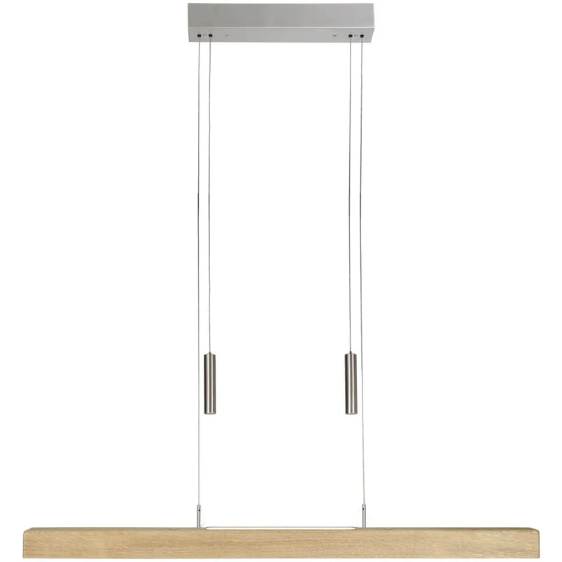 HerzBlut Leonora LED-Pendelleuchte 85 cm Eiche natur – Abverkauf