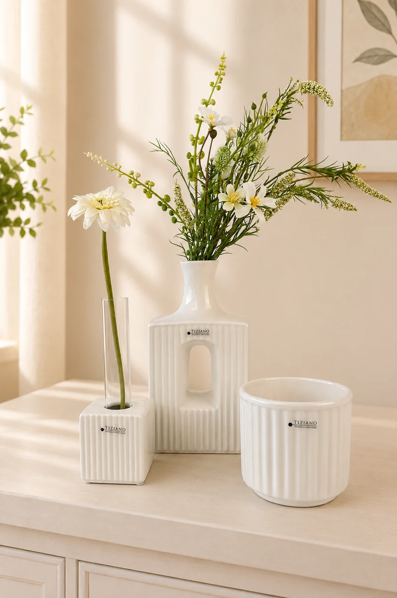 Dekoset Vase Torino und 1er Base Pascoli und Kübel Torino